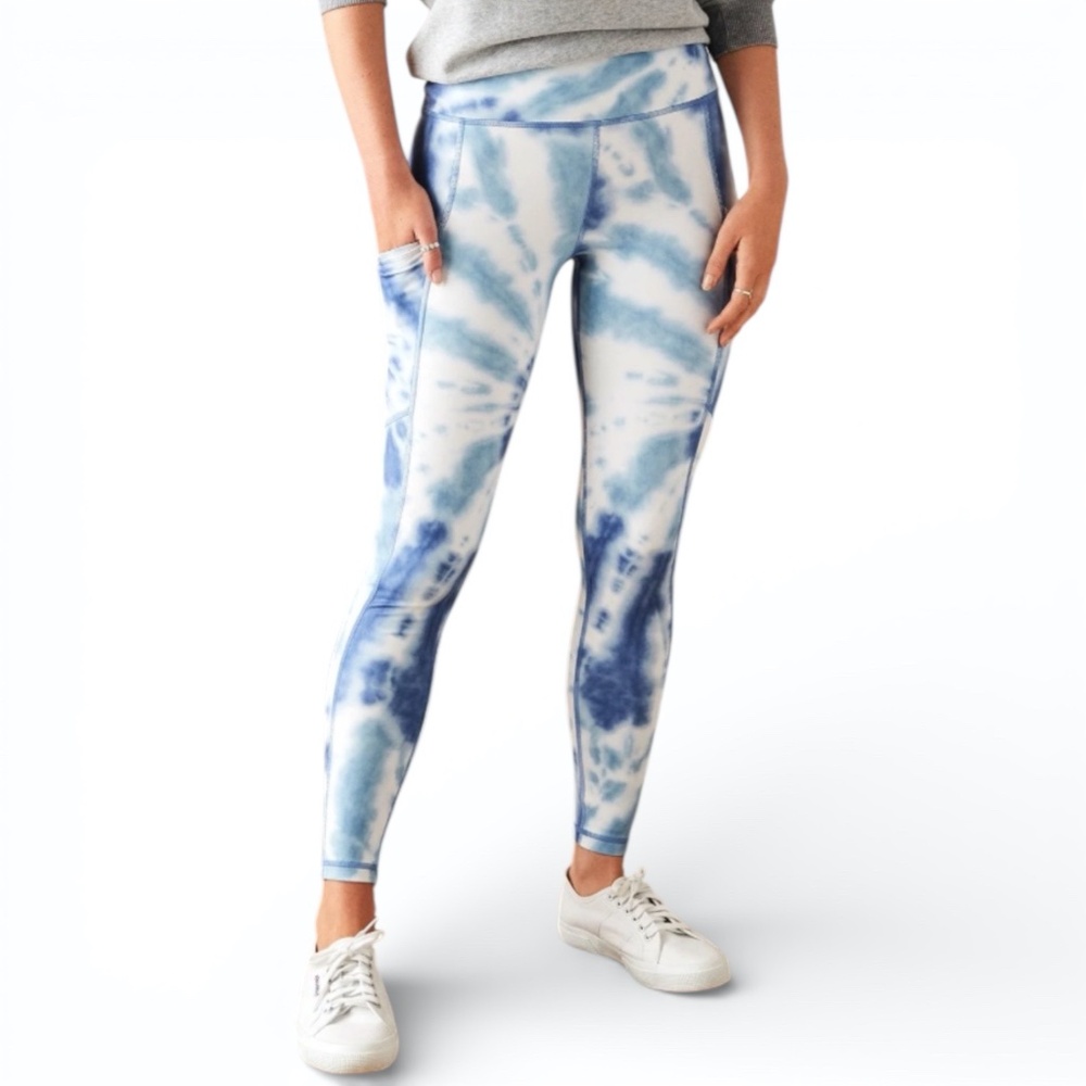American Eagle The Everything Pocket Legging M Regular Blue Tie Dye Workout Yoga